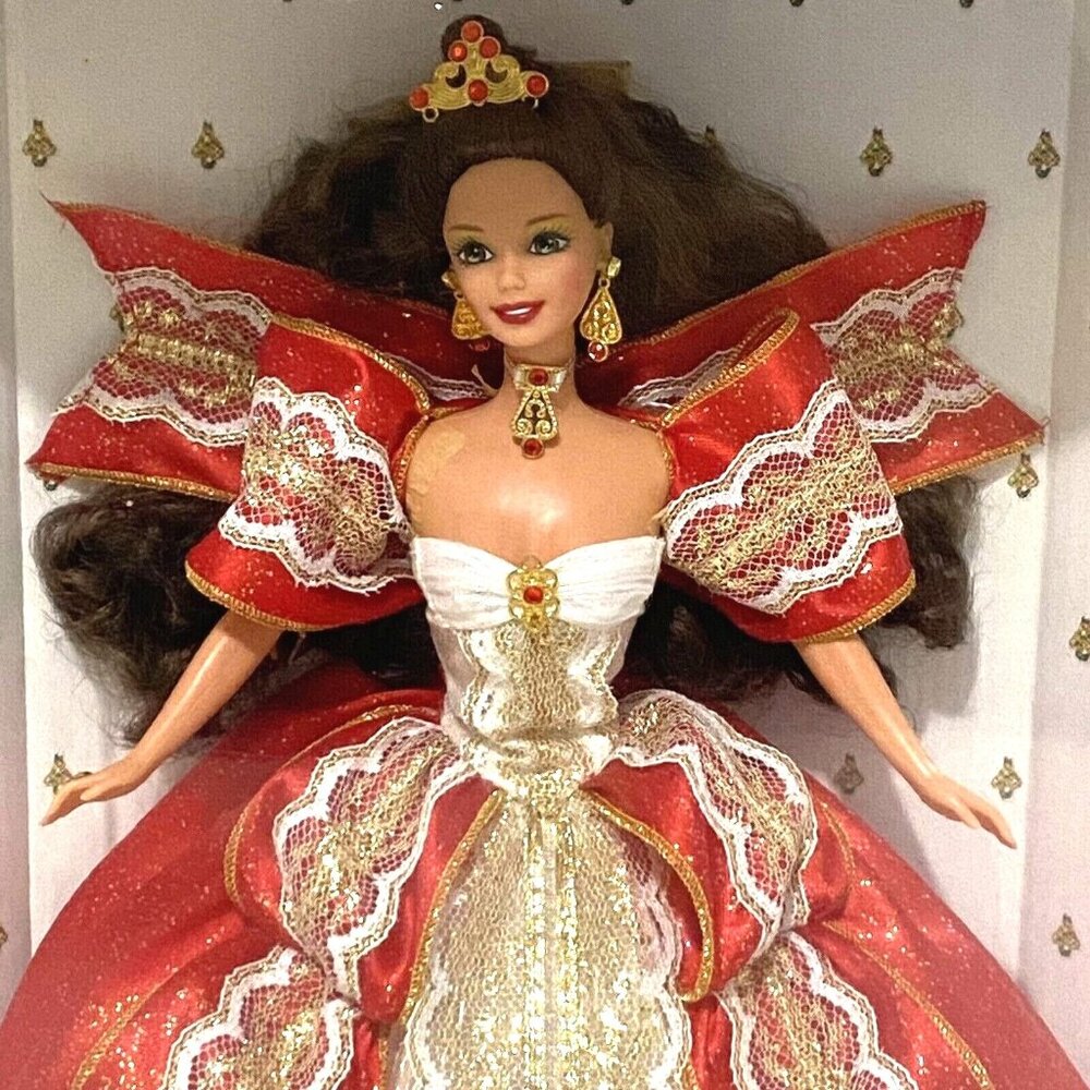 Vintage 90s Happy Holidays Barbie 10th Anniversary 17832‎ Fashion Doll Christmas